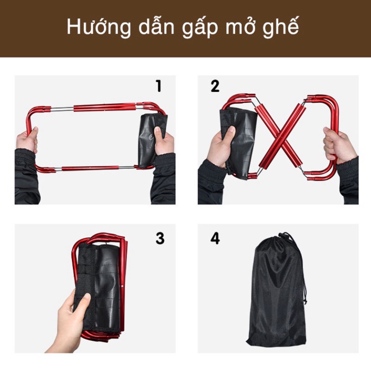 Ghế tháo lắp dễ dàng mini đi du lịch, cắm trại, Ghế xếp INOX câu cá thon thả tiện dụng, kim loại tổng hợp NHÔM cao cấp