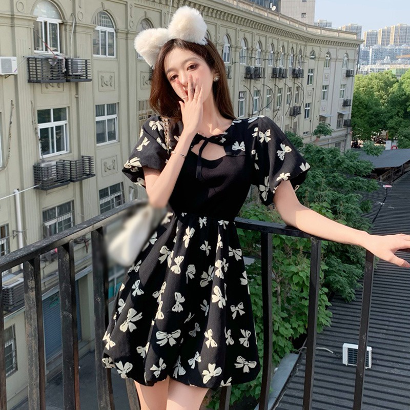 Đầm Tay Ngắn Cổ Tròn Dáng Ôm Thời Trang Mùa Hè Quyến Rũ Cho Nữ