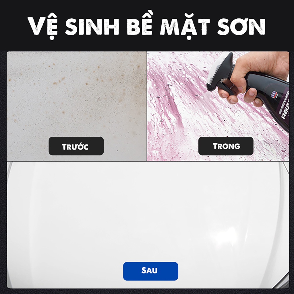 Korper Besonders Iron Powder Remover 500ml Chai Xịt Vệ Sinh Vết Ố Rỉ Sét Do Mạt Sắt Bụi Phanh Trên Thân Xe Ô Tô