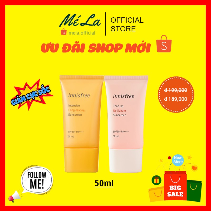 [ GIÁ ƯU ĐÃI ] Kem chống nắng Inisfree Tone Up và Long Lasting SPF50/PA++++ 50ml