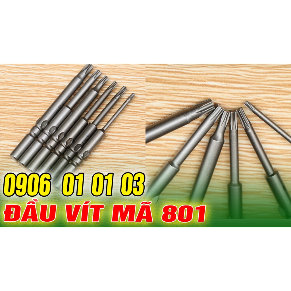Đầu  tua vit điện mã 801 - t5 t6 t8