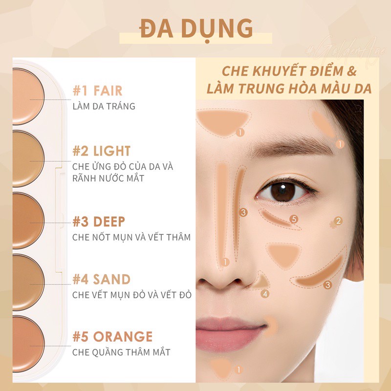 Bảng Che Khuyết Điểm 5 trong 1 Đa Năng FOCALLURE All In One Concealer Palette Nội Địa Trung | FA299