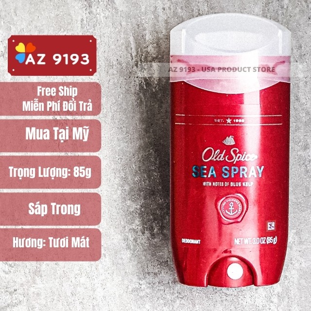 [Mua Tại Mỹ]  Lăn Khử Mùi Nam Old Spice RED SKY, SEA SPRAY, NORTH STAR - Scent technology Sáp Trong, 85g - AZ9193