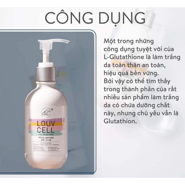 Kem dưỡng trắng body Louv Cell Hàn Quốc giảm thâm, giúp da đều màu chai 250ml - CO139
