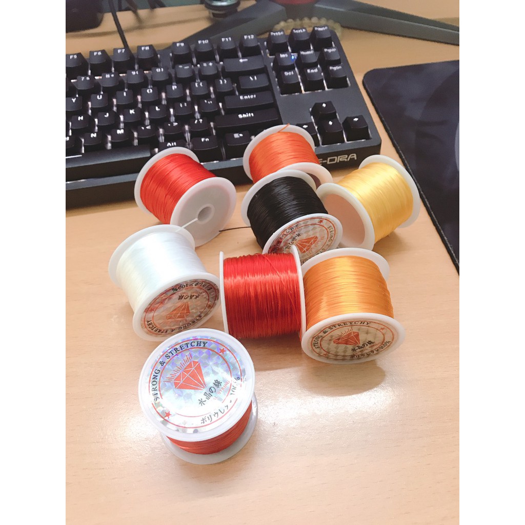 Cuộn dây xỏ chuỗi hạt sợi tơ siêu bền, cước xâu chuỗi hạt - Nhiều màu-miễn ship