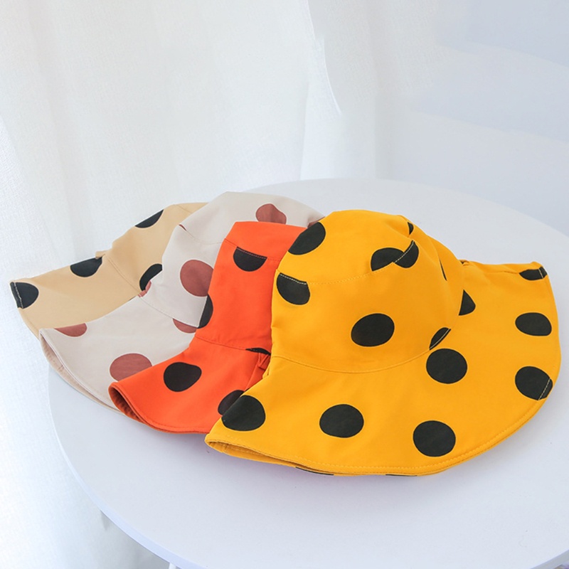 Nón Tai Bèo Chống Tia UV Có Thể Đảo Ngược Họa Tiết Chấm Bi Tròn