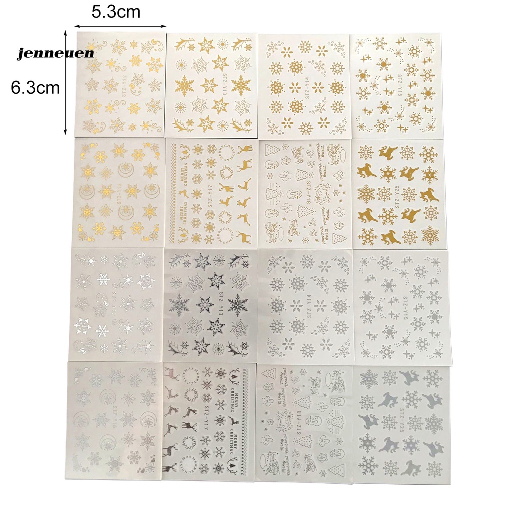 [Hàng mới về] Miếng dán móng tay họa tiết chủ đề Giáng sinh dễ sử dụng cho nữ