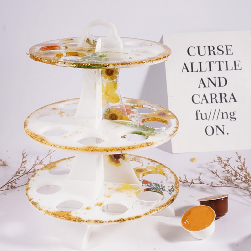 Khuôn Silicone Làm Giá Đỡ Cốc Cà Phê 3 Tầng Tiện Dụng