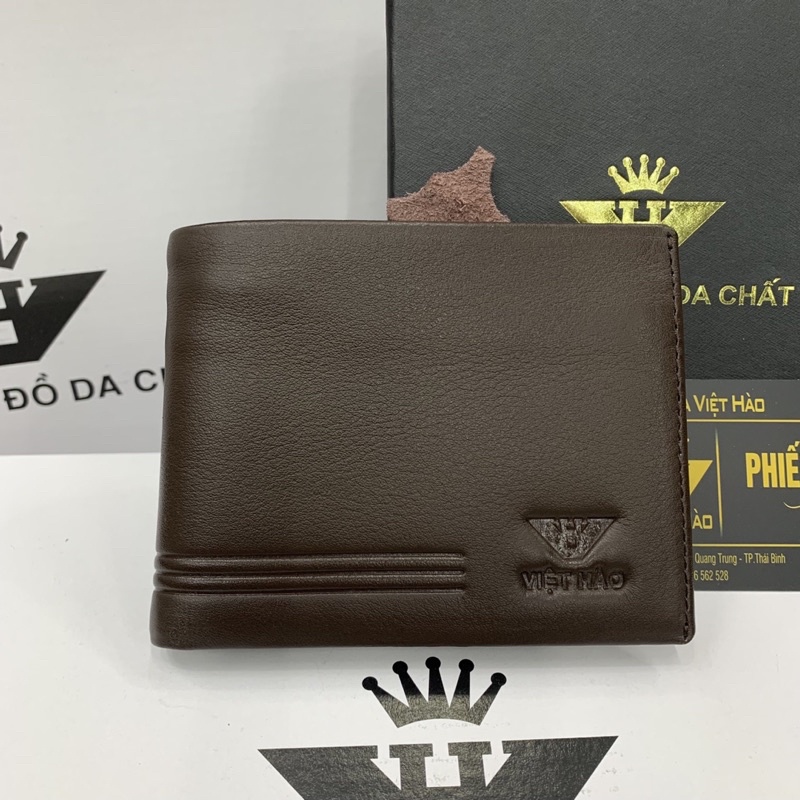 Ví Nam, Bóp Nam Da Bò Nguyên Miếng Được Dập Logo Việt Hào