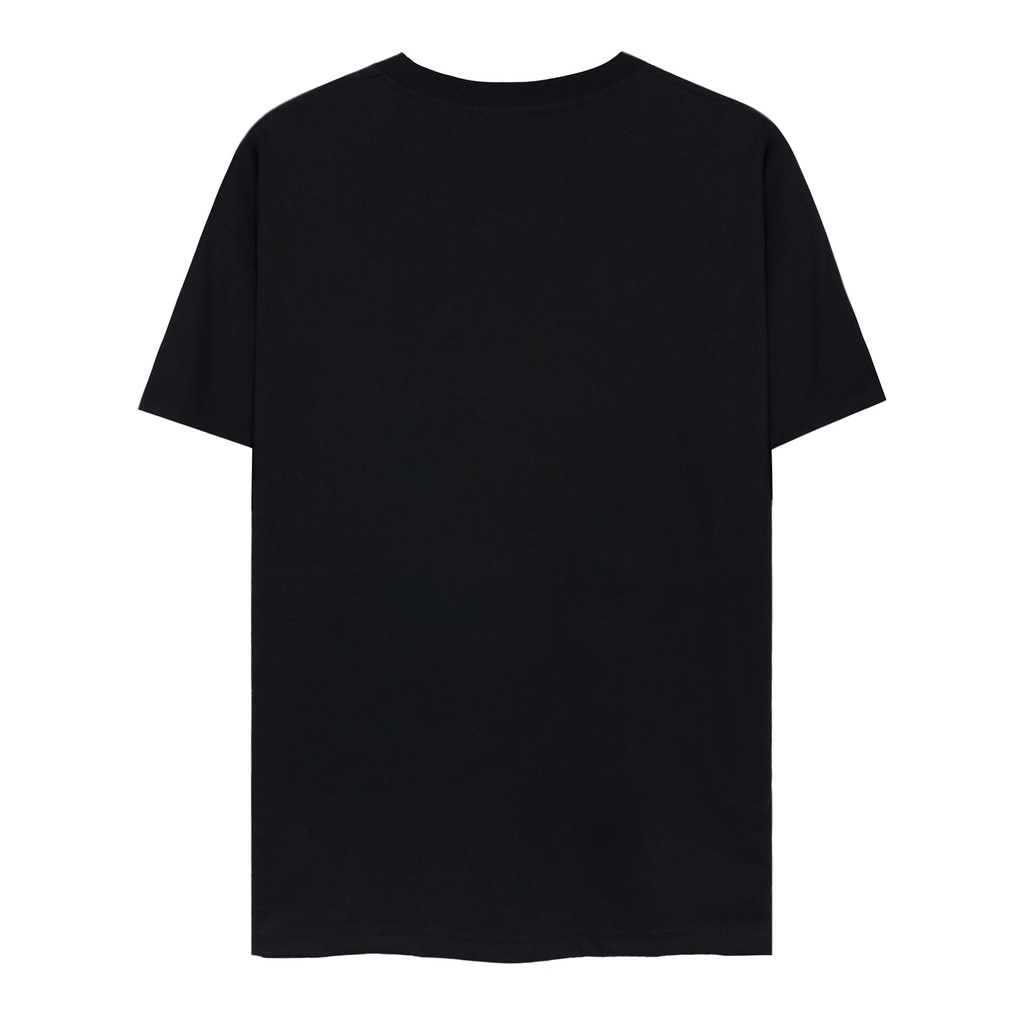 Áo Thun Đen Trơn Viền Cổ Thêu Chữ Comeback Màu Đen Chất Liệu 100% Cotton Form Rộng Thoải Mái Unisex