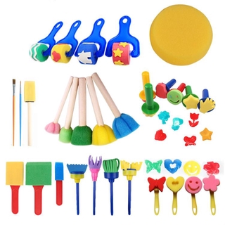 Mới 30 chiếc trẻ em bọt biển sơn bàn chải dụng cụ vẽ cho trẻ em tranh sớm nghệ thuật thủ công diy