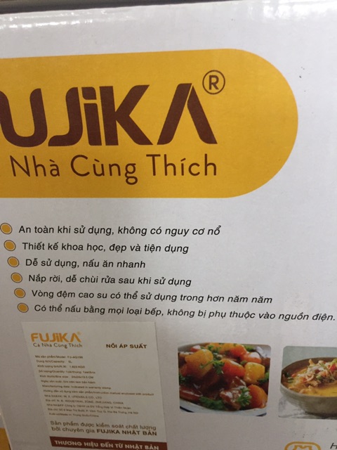 Nồi áp suất FUJiKA FJ-AG198 ( 5lít) dùng cho bếp từ , bếp gas ..siêu bền đẹp