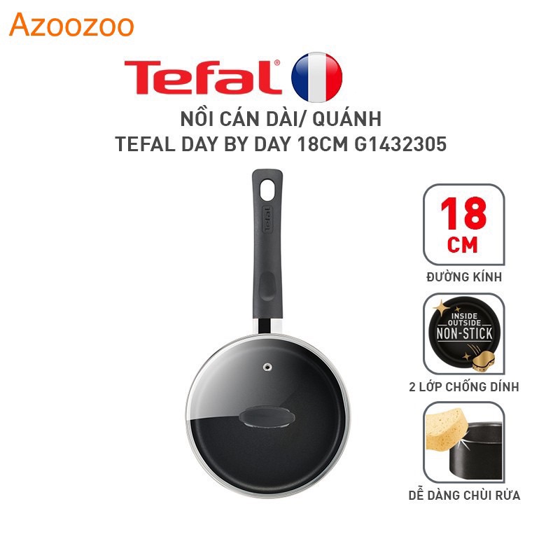 Nồi cán dài/ quánh Tefal Day By Day 18cm G1432305