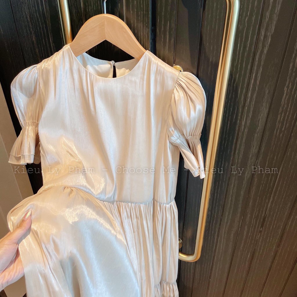 Đầm babydoll tầng organza ánh nhũ