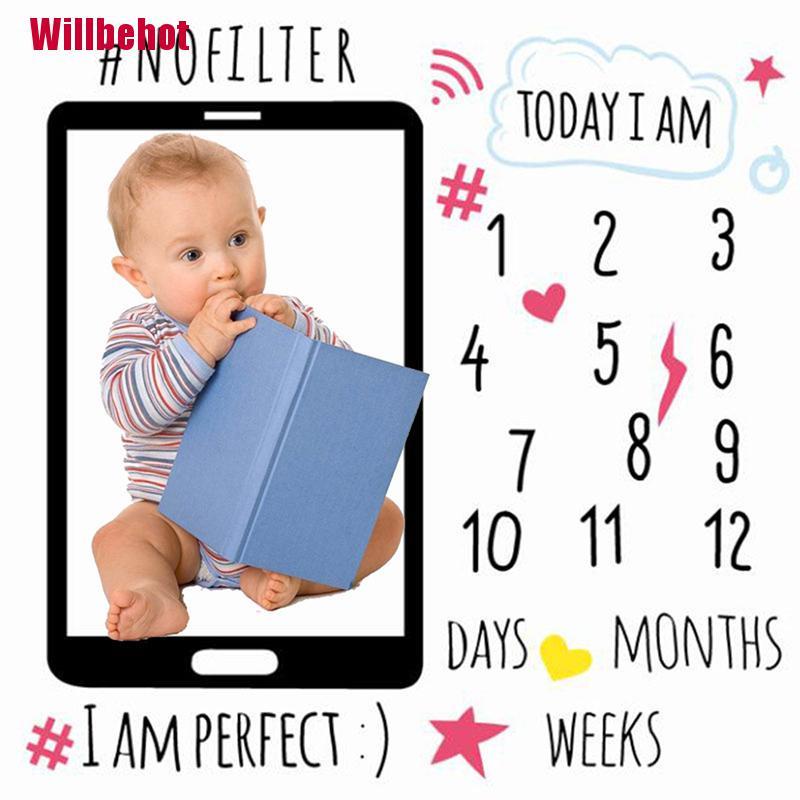 Chăn In Họa Tiết Cột Mốc Phát Triển Theo Tháng Làm Phụ Kiện Chụp Ảnh