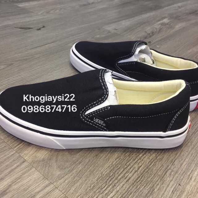 [SALE SỐC-TẶNG HỘP] Giày 𝐕𝐀𝐍𝐒 lười đen trắng size 36-&gt;43 NAM NỮ