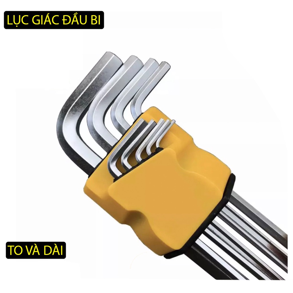 Bộ lục giác hình sao 9 món CRV cao cấp dài 20-22.5cm, Lục giác hoa thị, Lục giác đầu bi