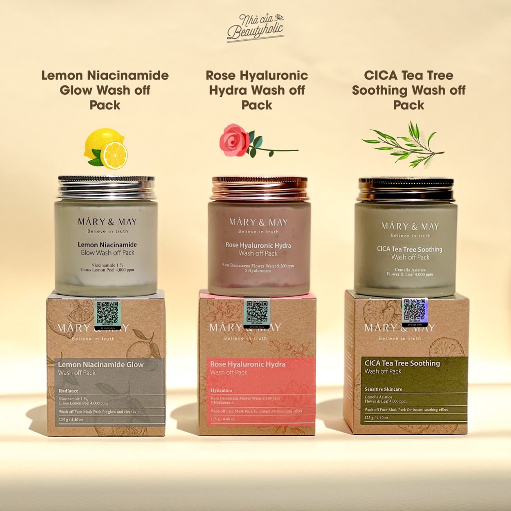Mặt nạ đất sét MARY &amp; MAY WASH OFF MASK PACK
