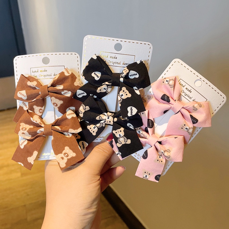 Set 2 Kẹp Tóc Nơ Dễ Thương Dành Cho Nữ