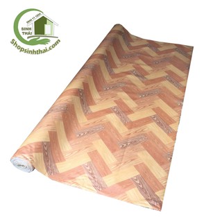 Thảm simili lót trải sàn giả gỗ hình xương cá - thảm nhựa pvc vân nhám mờ - 1m² - khổ 1m