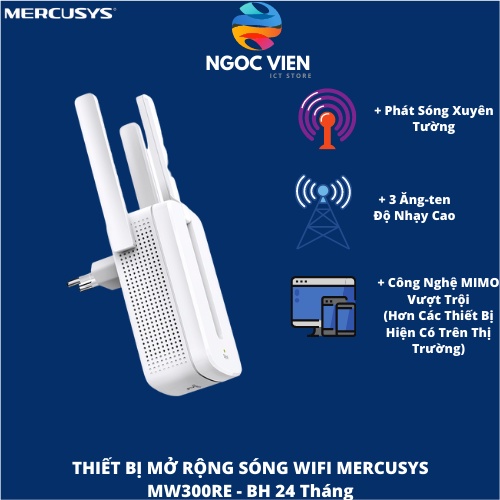 Bộ Mở Rộng Sóng Wifi Mercusys MW300RE Chuẩn N 300Mbps