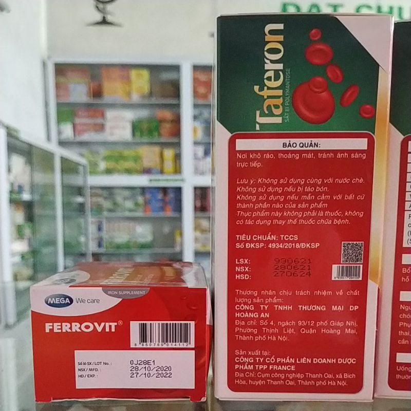 Combo 2lọ Viên uống bổ Sắt không gây táo bón Taferon - Ferrovit