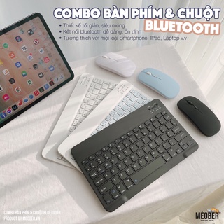 Bộ Bàn Phím và Chuột Bluetooth Không Dây Siêu Mỏng Nhẹ Dành Cho iPad Pro 11, Air4, Gen 5/6/7/8/9, Laptop, Smartphone v.v