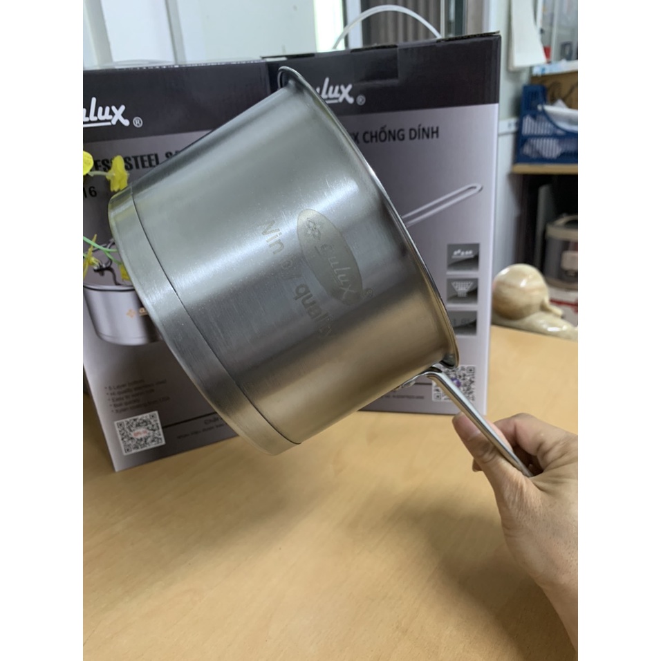 NỒI BỘT INOX DÒNG CAO CẤP -16CM CHỐNG DÍNH VÂN ĐÁ 5 ĐÁY , ĐÁY TỪ AULUX CHÍNH HÃNG-BH 12 THÁNG
