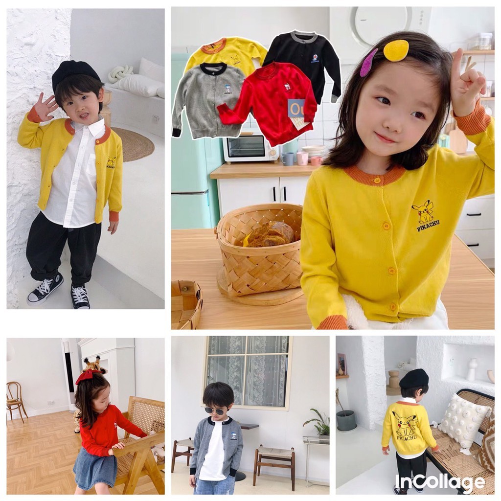 Áo Bomber phối viền in hoạt hình dễ thương cho bé 8-18kg QATE538