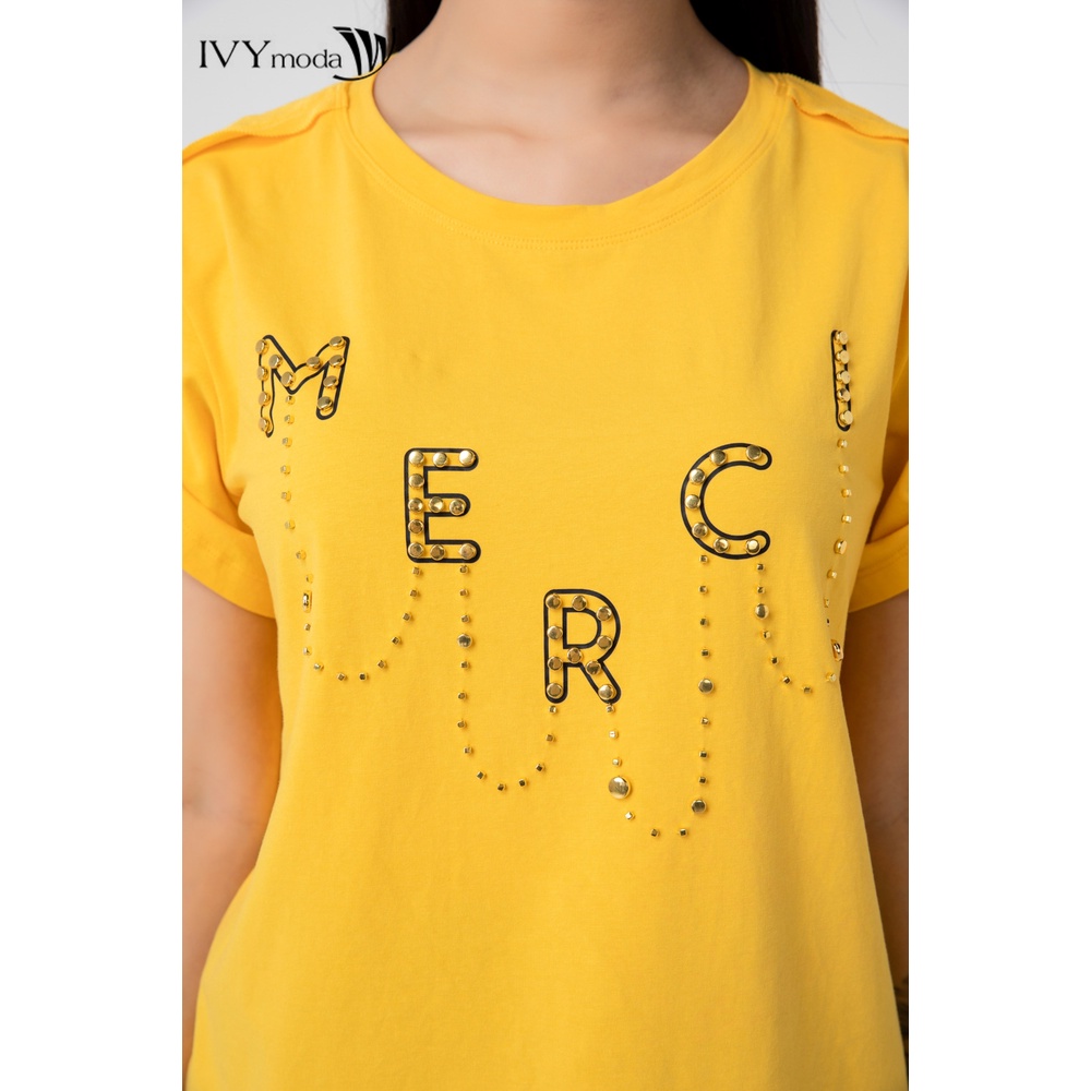 Áo thun Merci tay thắt nơ IVY moda MS 57M6733