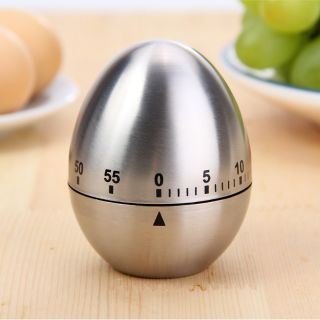 Đồng Hồ Hẹn Giờ Hình Quả Trứng Vỏ Inox Cho Nhà Bếp