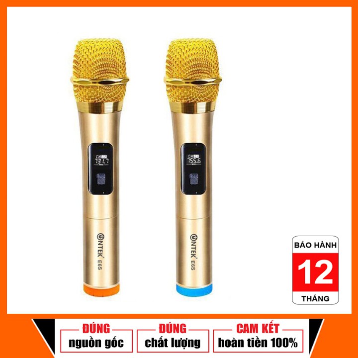 Micro không dây karaoke Ontekco E6s gold bản cao cấp Chuyên Dành Cho Mọi Loa Kéo, Âm Ly, Tần Số 50, Hát Nhẹ Êm Đa Năng