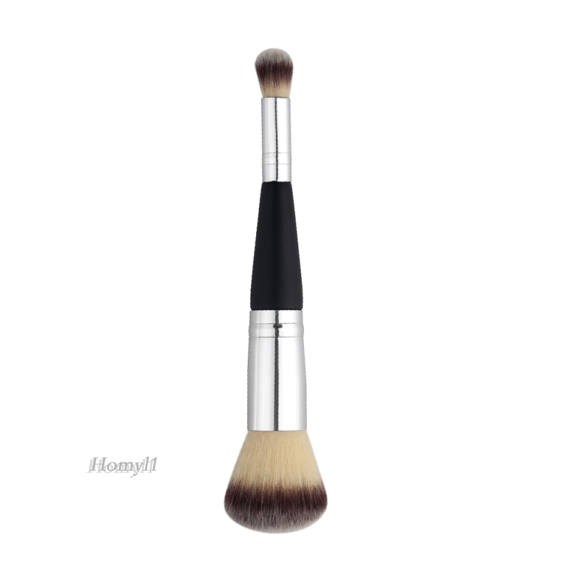 [HOMYL1]Pro Wooden Makeup Brush Dual-Ended Face Shading Flat Contour Foundation Tool