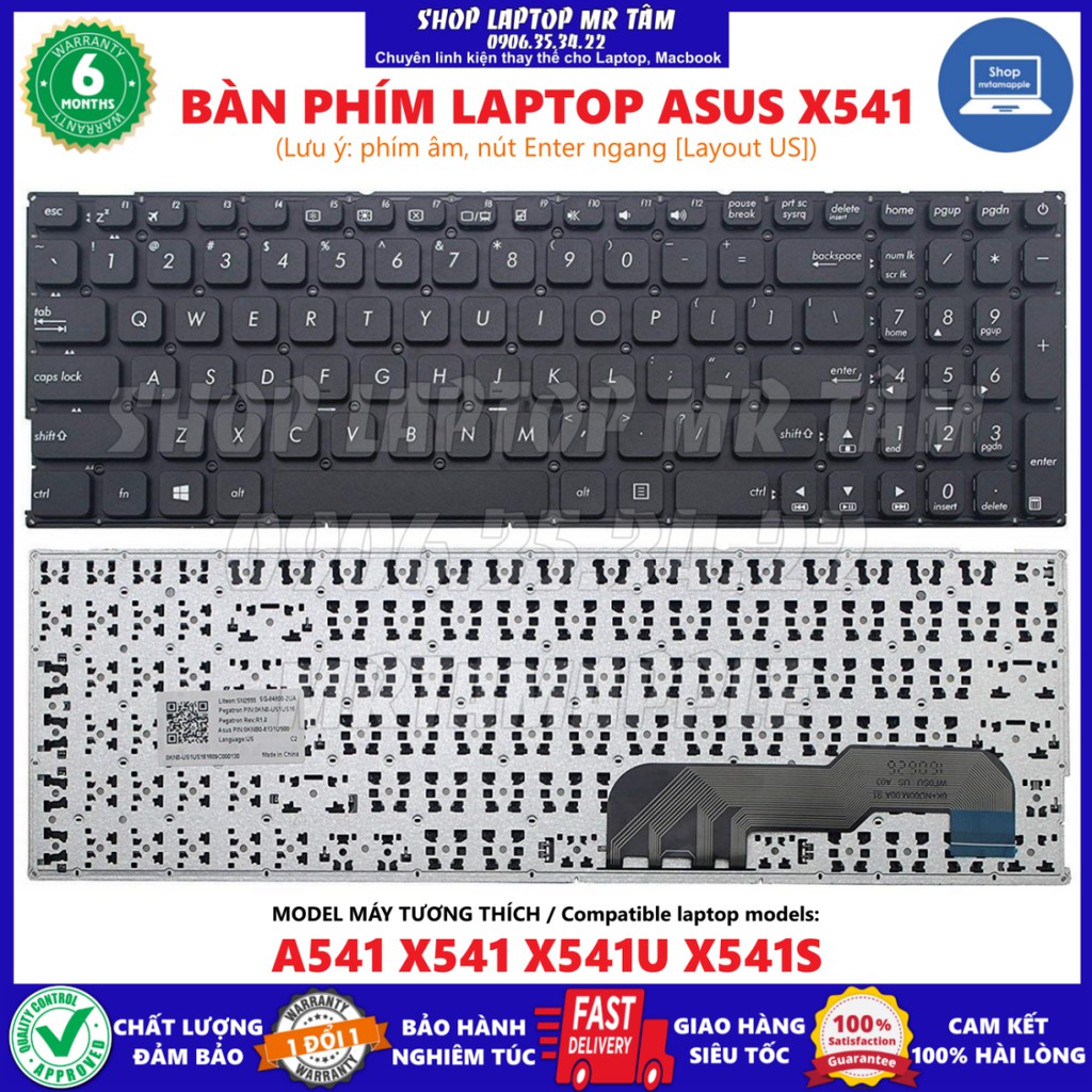 (KEYBOARD) BÀN PHÍM LAPTOP ASUS X541 dùng cho A541 X541 X541U X541S