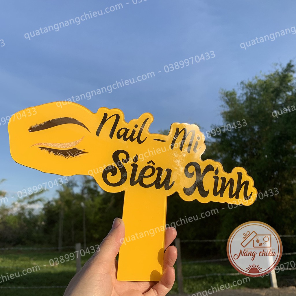 Bảng tay cầm cho tiệm nail- mi_ Bảng hiệu xinh giá rẻ _ Bảng hiệu độc lạ