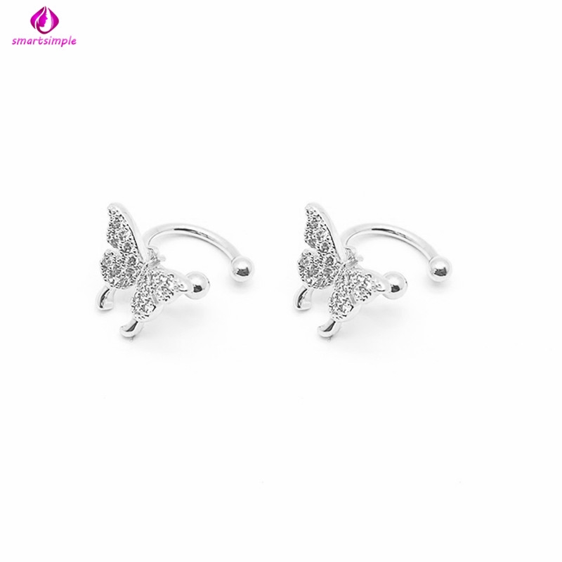 Khuyên Tai Hình Bướm Đính Đá Đơn Giản Thời Trang Cho Nữ