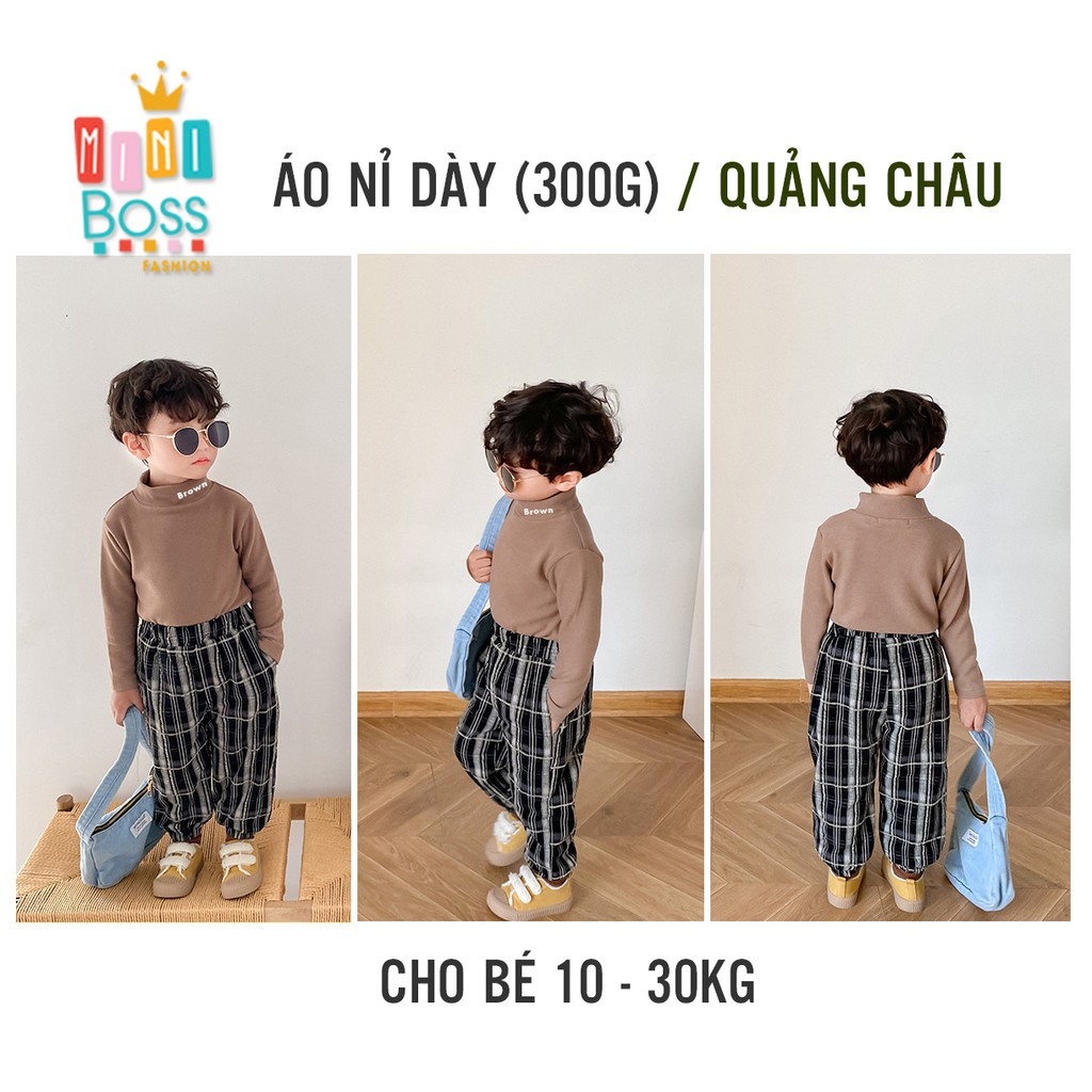 Áo thun trơn dài tay siêu ấm cho bé 10-30kg Quảng Châu | Áo thu đông dài tay cho bé