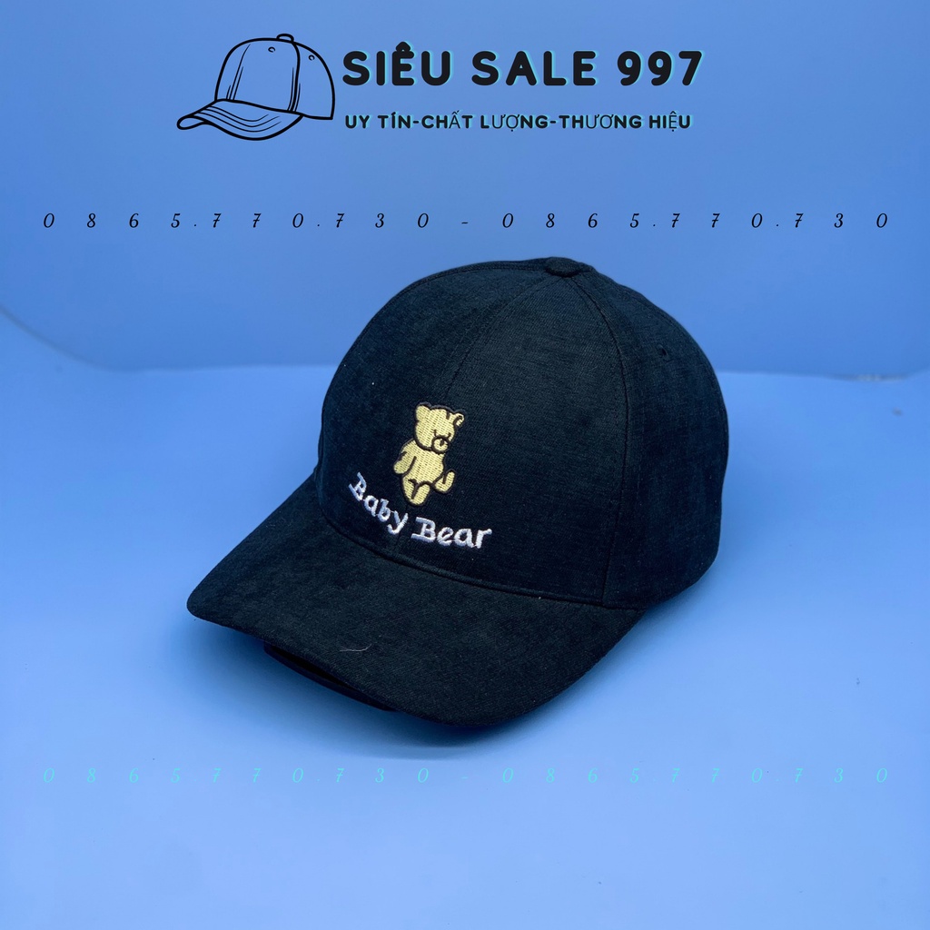 NÓN KẾT NAM NỮ CHẤT NHUNG DÀY THÊU GẤU CUTE THỜI TRANG NAM NỮ