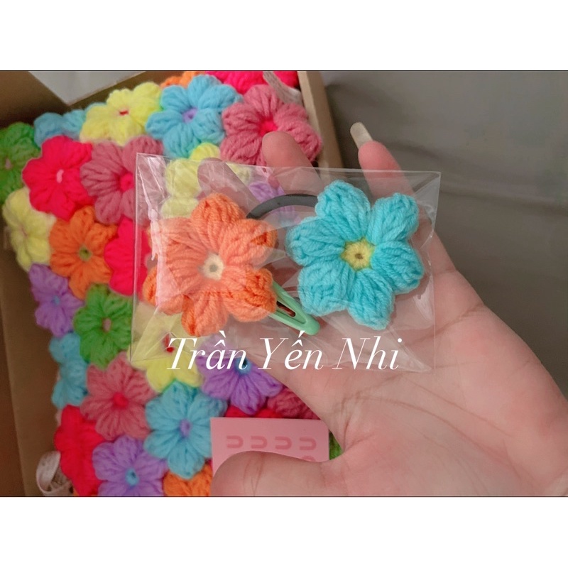 COMBO KẸP VÀ CỘT TÓC HANDMADE LEN MÓC- cột