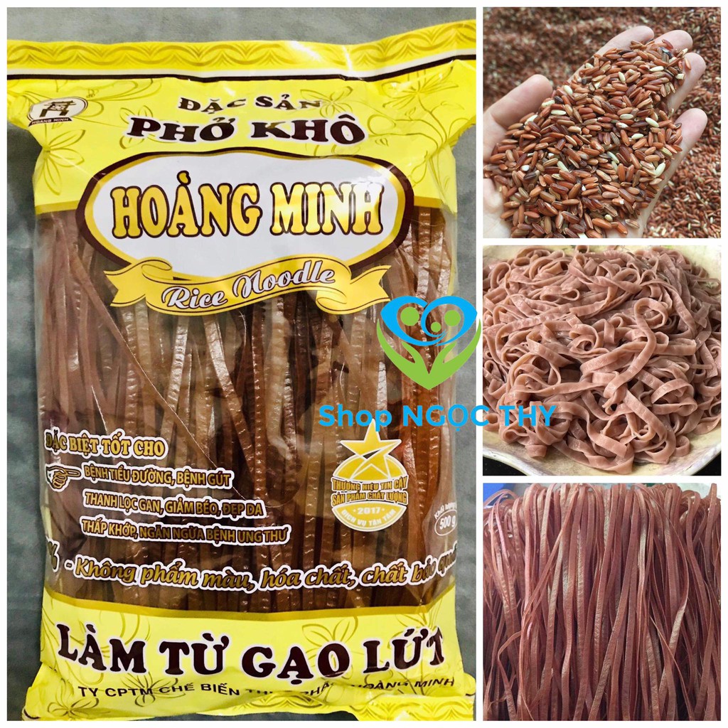 Phở gạo lứt đỏ Hoàng Minh 500gr/gói, phở gạo lức khô eatclean giảm cân hiệu quả