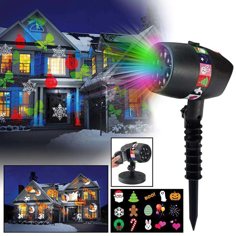 [READY] slide show Christmas Halloween projection lamp Sparkling Laser Light Show Outdoor Lawn Lights 110-220V WINE