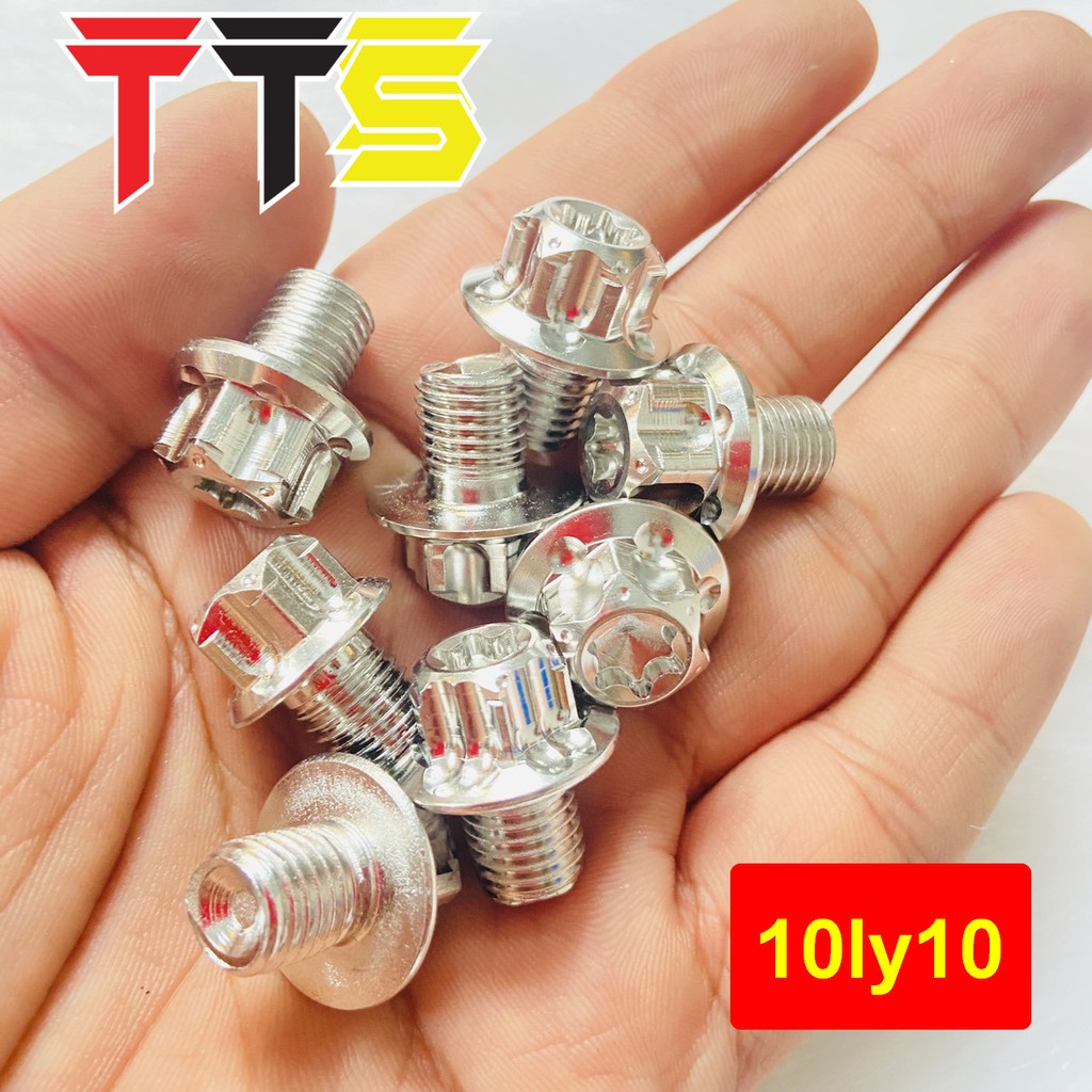 ( 10LY BÔNG ) Ốc SALAYA 10LY trụ bông full size lắp chân gương, heo dầu, chân phuộc, treo pô xe số, xe ga