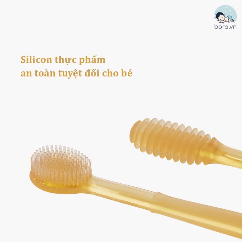 Set Rơ Lưỡi + Bàn Chải Silicon Kèm Cốc Đựng Cho Bé 0-18 Tháng