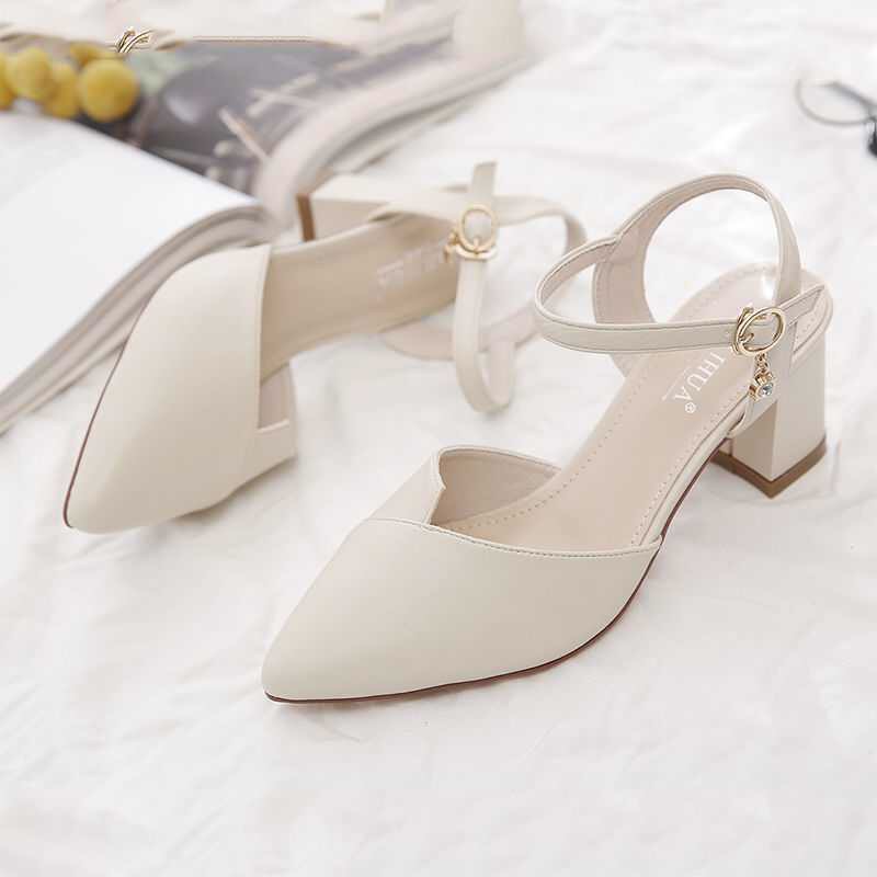 HÀNG CÓ SẴN- Sandal cao gót mũi nhọn 5f 2 màu cực đẹp