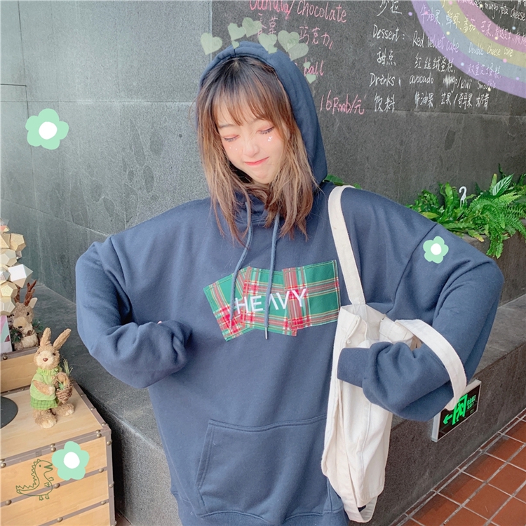 Áo hoodie nữ vải nỉ lót bông dày dặn Hàn Quốc | BigBuy360 - bigbuy360.vn