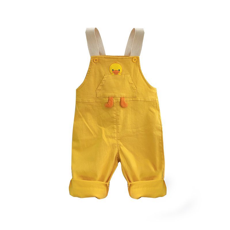 Bộ Quần Yếm Cotton Họa Tiết Hoạt Hình Đáng Yêu Thời Trang Mùa Thu Cho Bé