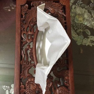 Hộp khăn giấy gỗ hương chạm khắc