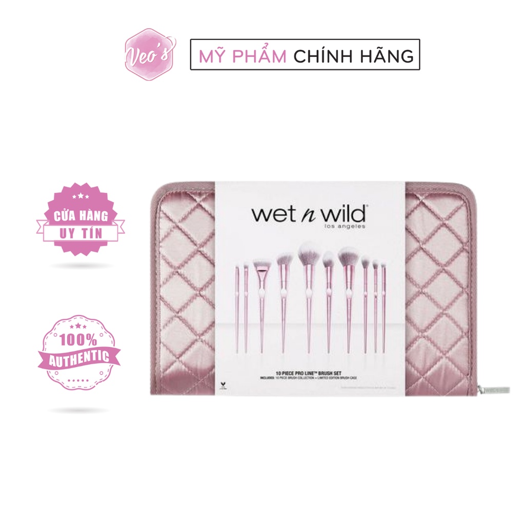 Bộ cọ Wet N Wild 10-piece Pro Line Brush Set (kèm túi chuyên nghiệp)