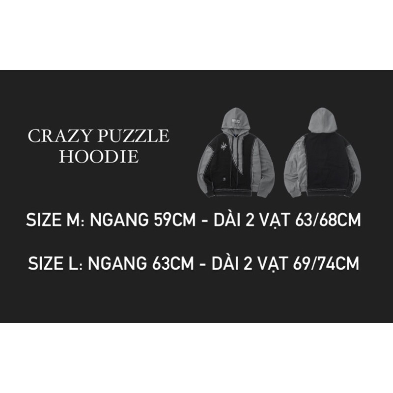 ÁO HOODIE XÁM ĐEN RÁP AZIER | BigBuy360 - bigbuy360.vn