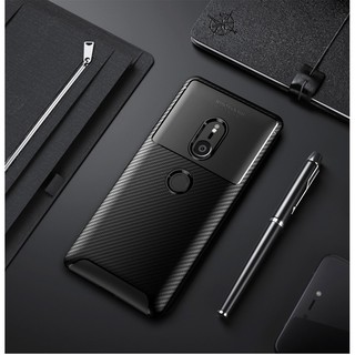 Ốp điện thoại silicone sợi cacbon thời trang cho Sony Xperia XZ3